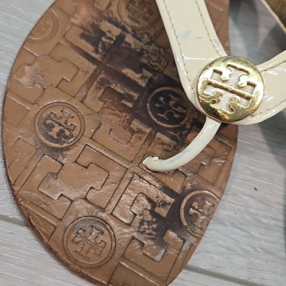Tory Burch Women's Thong T Strap  Sandals Slide Flats Shoes Sz 8M